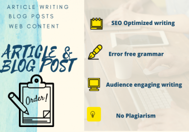 article writing for your blog based on SEO optimization