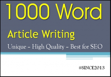 I will compose 1000 words blog or SEO article Delivery within 2 days or less