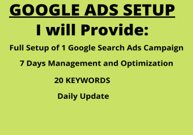 setup and optimize your Google ads campaigns