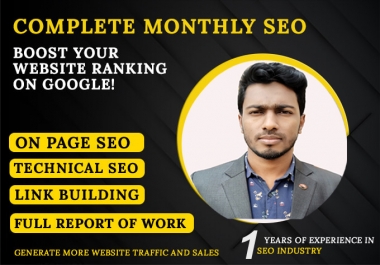 I will do complete monthly SEO service for Google first page