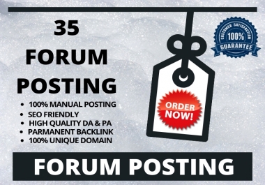 I will create high quality 35 forum posting backlink with high DA & PA sites