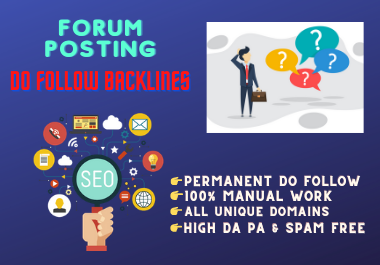 I will create 35 manually HQ Forum Posting Backlinks