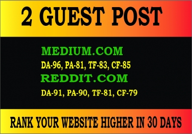 Publish 2 Guest Posts on High Quality sites
