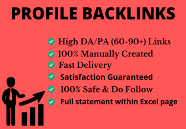 I will Provide you Manually 100 High Authority and High PA/DA Profile Backlinks for Off page SEO