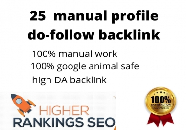 25 high da manually profile backlinks for seo