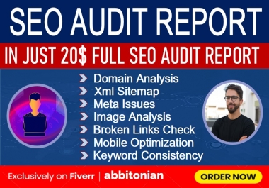 I will provide expert professional full website SEO audit report and website analysis