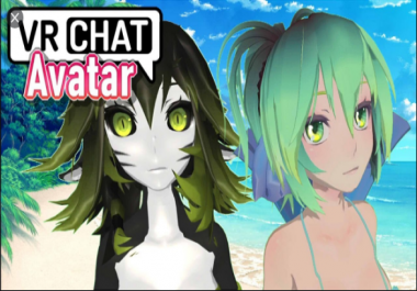 I will create VR avatar character,  VR chat,  facerig vtuber,  live2d,  anime style
