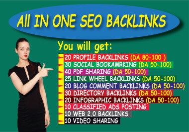 All In One profile,  social,  pdf,  link wheel,  directory,  web2.0,  video share,  blog comment backlinks