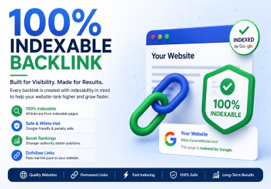 80-100 Indexable 50 SEO Backlinks High Authority White Hat Link Building for Google Ranking Boost