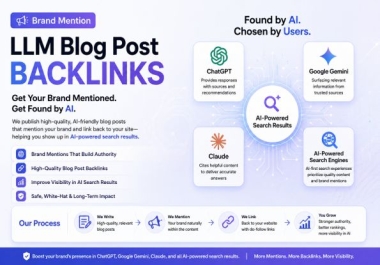 Boost AI Search Engine Visibility with 15 Link LLM Brand Mentions in ChatGPT,  Google Gemini & Claude