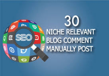 30 Niche Relevant Blog Comment Backlink seo