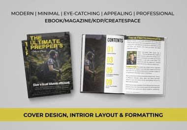 I will design book cover,  interior layout,  and create ebook