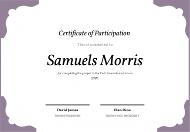 I will create and design a professional certificate in 6 hours