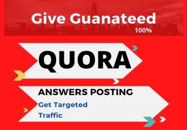 provide Promote your website with 5 HQ Quora answer Backlink
