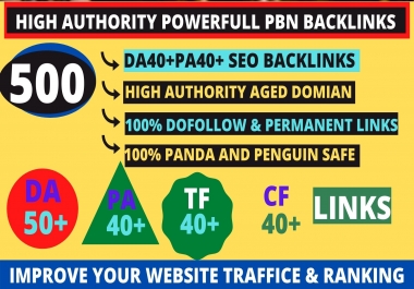 Get powerfull 500+ pbn backlink with high DA50+ PA40+ on your homepage with unique website