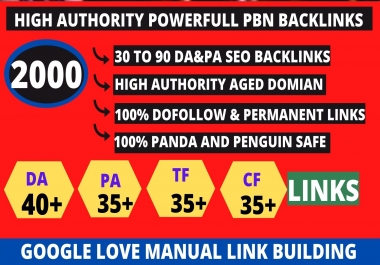 Get powerfull 2000+ pbn backlink with high DA 40+PA35+PR6+ homepage with unique website