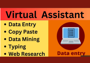 I will be your virtual assistant for data entry,  copy paste,  typing and web research