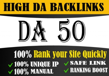 provide 110 da 50 dofollow backlinks for off page seo