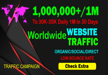 I will Drive Organic 1,000,000 1 Million Traffic From The W0rldwide To Your website within 90 days