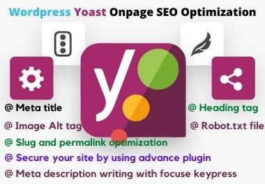 I will provide onpage seo optimization service for your wordpress site without any error by Yoast