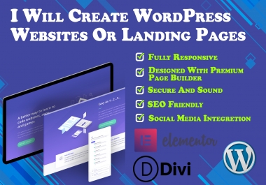 I Will Create Professional WordPress Website Or Landing Pages For Your Business