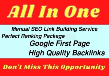 Rank Your Website upon Google 1st Page And high Traffic Monthly Manual SEO Service