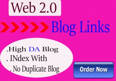 Build 20 High Quality Web2.0 Blogs high DA+40
