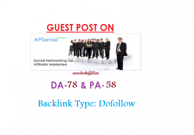 Able to publish Guest content on Apsense. com DA-78 Dofollow