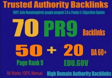 I will do 20 High premium quality Edu PR9 high Domain Authority Backlinks
