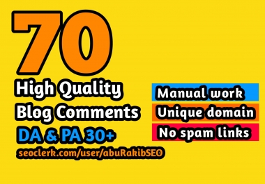 Manually create 70 High Quality Blog Comments