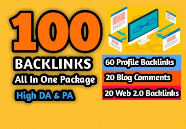 60 Profile Backlinks,  20 Blog Comments,  20 Web 2.0 Backlinks