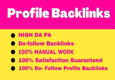 60 Permanent Profile Backlinks All Unique Dofollow manual help to rank Google No 1