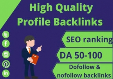 I will Creat 50 HQ edu,  sports, Profile Backlinks search engine Friendly