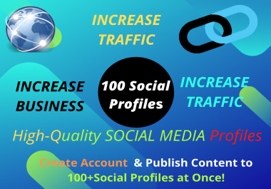 I will create 100 social profiles live backlinks for SEOI will create brand creation to your website