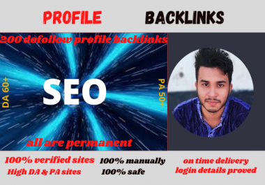 I wil create 200 dofollow profile backlinks on verified and no duplicated sites