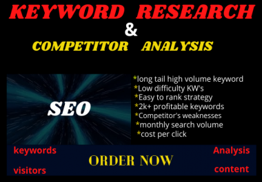 I will do professionally SEO keyword research and competitor analysis