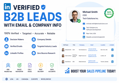 B2B LinkedIn Leads with Email and Company Info - Verified & Targeted
