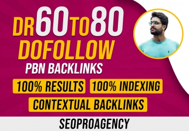 Provide you 5 DR 50 to 80 PBN dofollow backlinks for Good SEO results