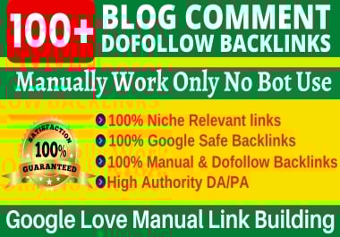 100 Dofollow Backlinks Blog Comments High DA Website Ranking & Link Building Service