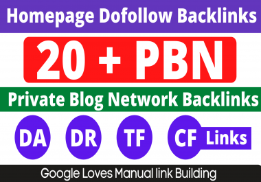Permanent 20+Homepage PBN Backlinks All Dofollow Quality Backlinks with Best websites