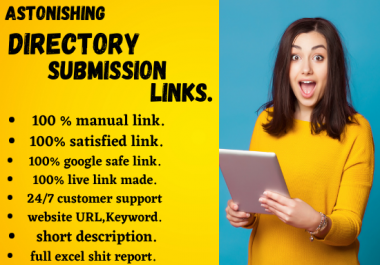 I can make astonishing 100 directory submission links manually for seo.