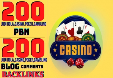 200 Casino PBN Backlinks and 200 Blog Comments Backlinks for your Website