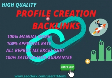 Build 30 High Authority DA PA Profile Backlinks Manually