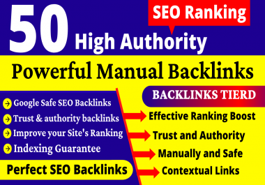 I Will Do Manually 50 Dofollow DA90+ PR9 SEO Profile Backlinks