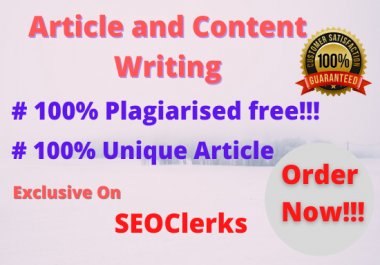 Professionally write up to 500 words article or content SEO friendly
