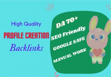 I will provide manually 75 Social Profile Backlinks Profile Creation DA 75+ SEO backlinks