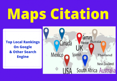 I will create 150 Maps Citation Manually Create for local SEO In your business