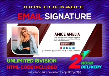 I will be design your interactive HTML email signature in 2 hours