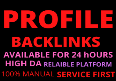 50 Profile Backlinks manual dofollow backlink DA 50+ Permanent unique link building high authority