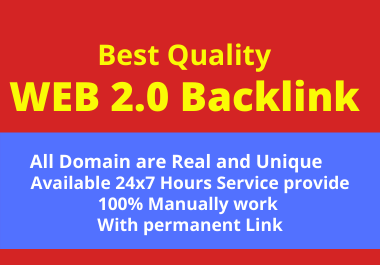 50 Web2.0 High dofollow backlink Create in High Da SIte Permanently with help Rank your site